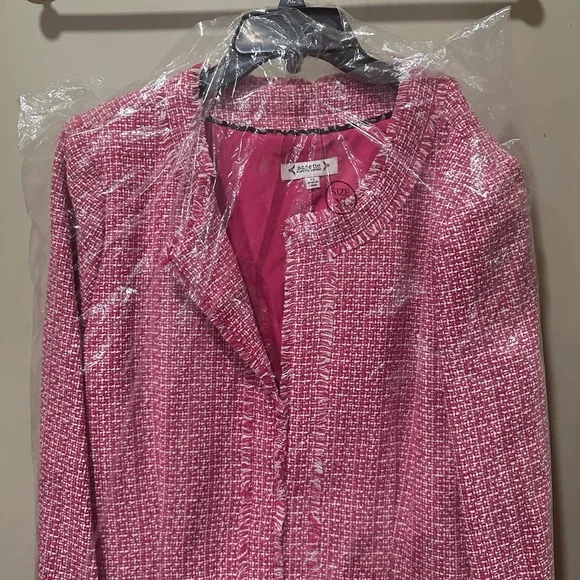 Nanette Lepore Pink Tweed Jacket - Picture 4 of 6